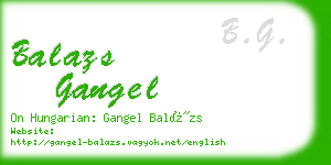 balazs gangel business card